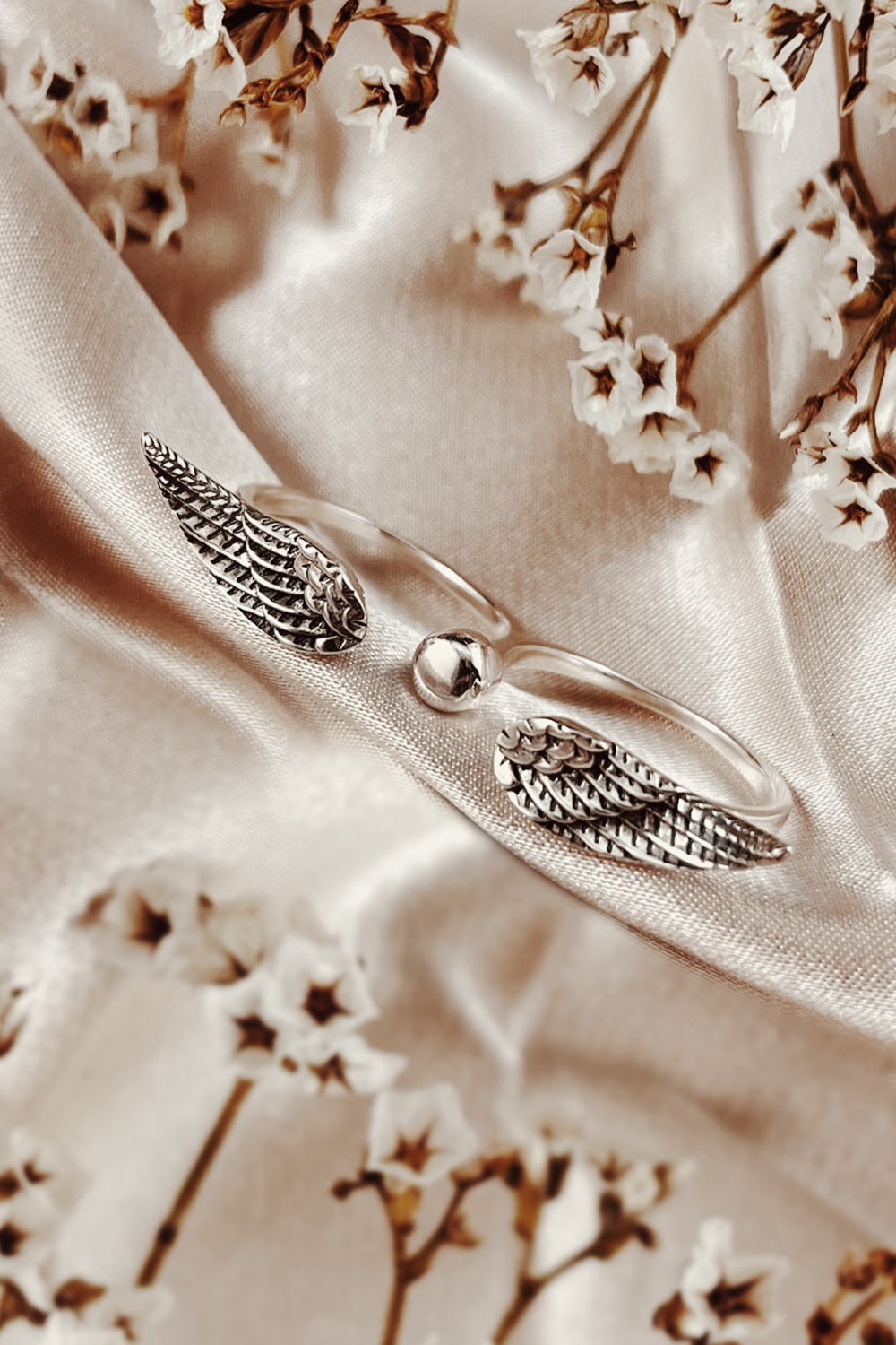 Wings Two Finger Ring Sterling Silver