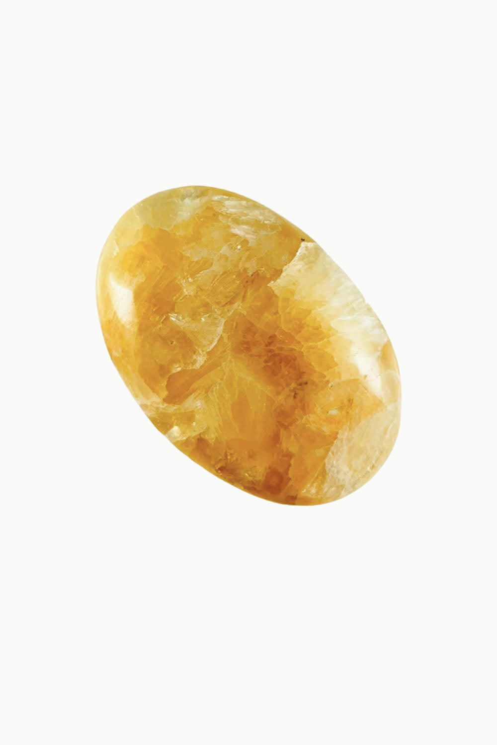 Yellow Stilbite Palm Stone