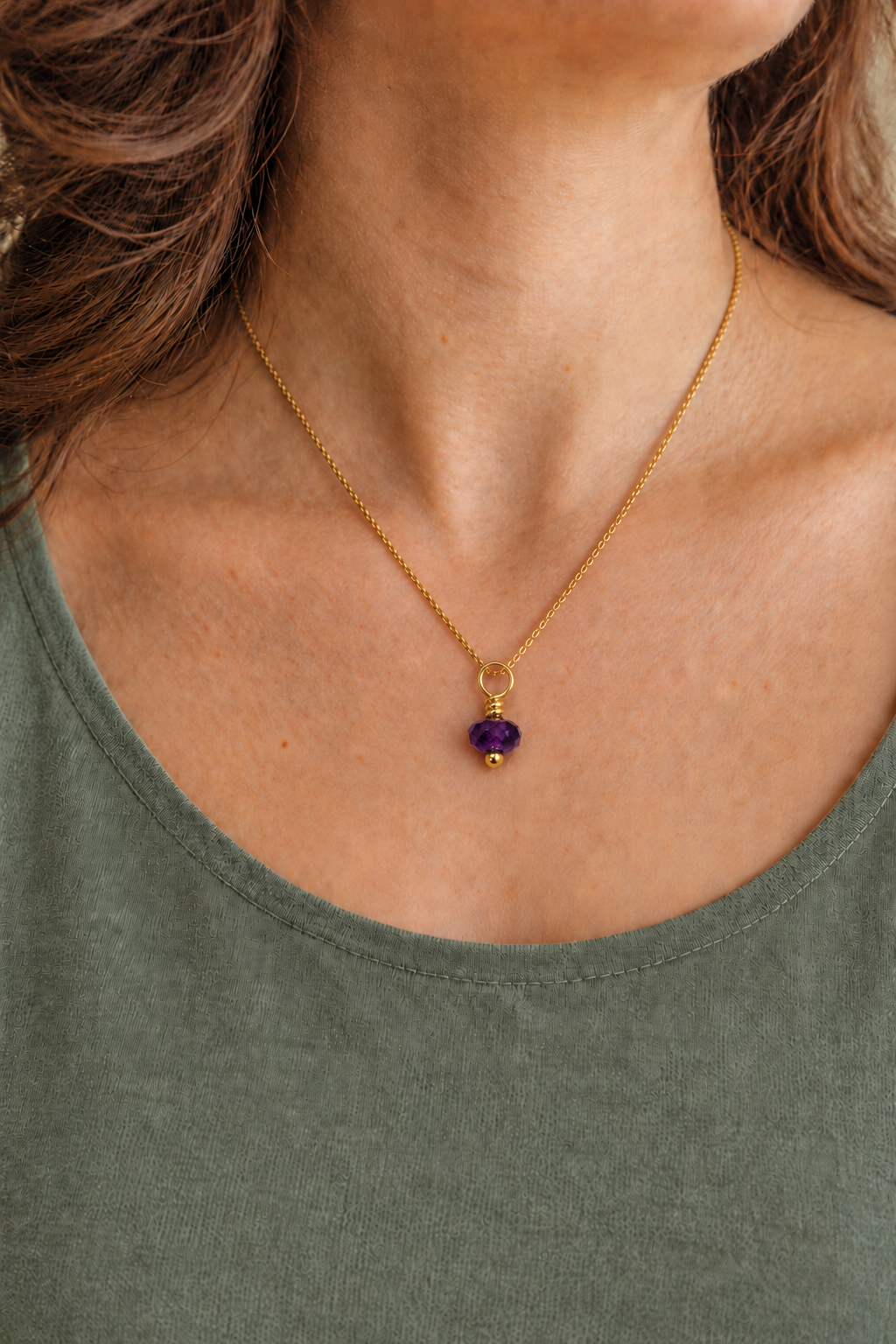 Amethyst Gemstone Drop Charm