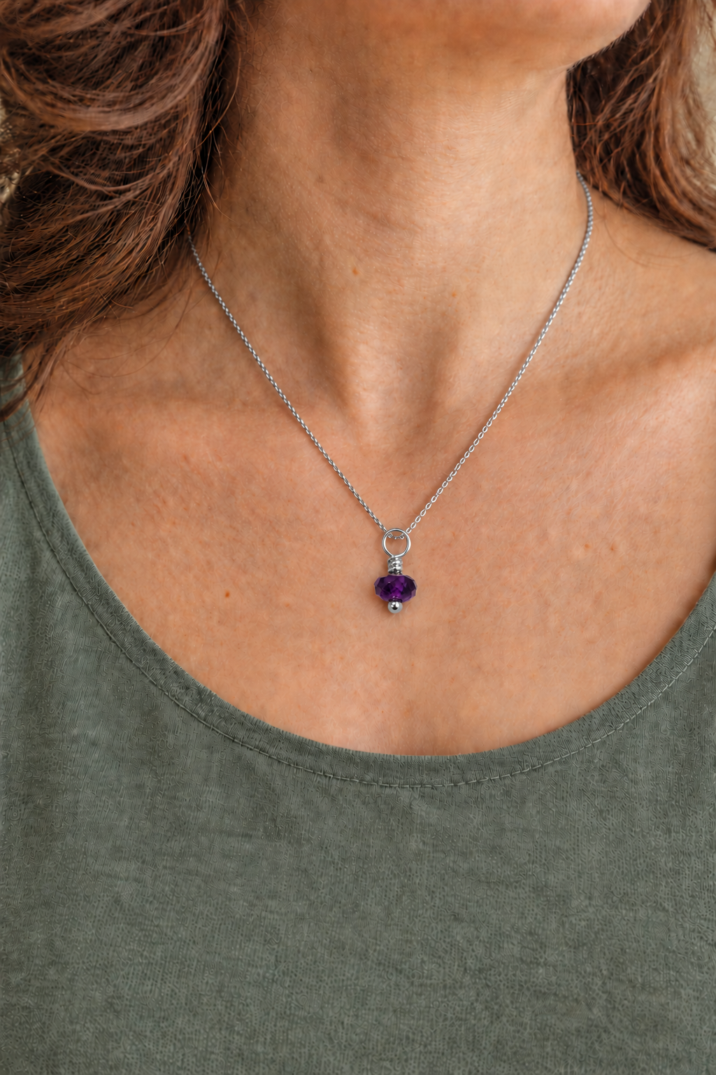 Amethyst Gemstone Drop Charm