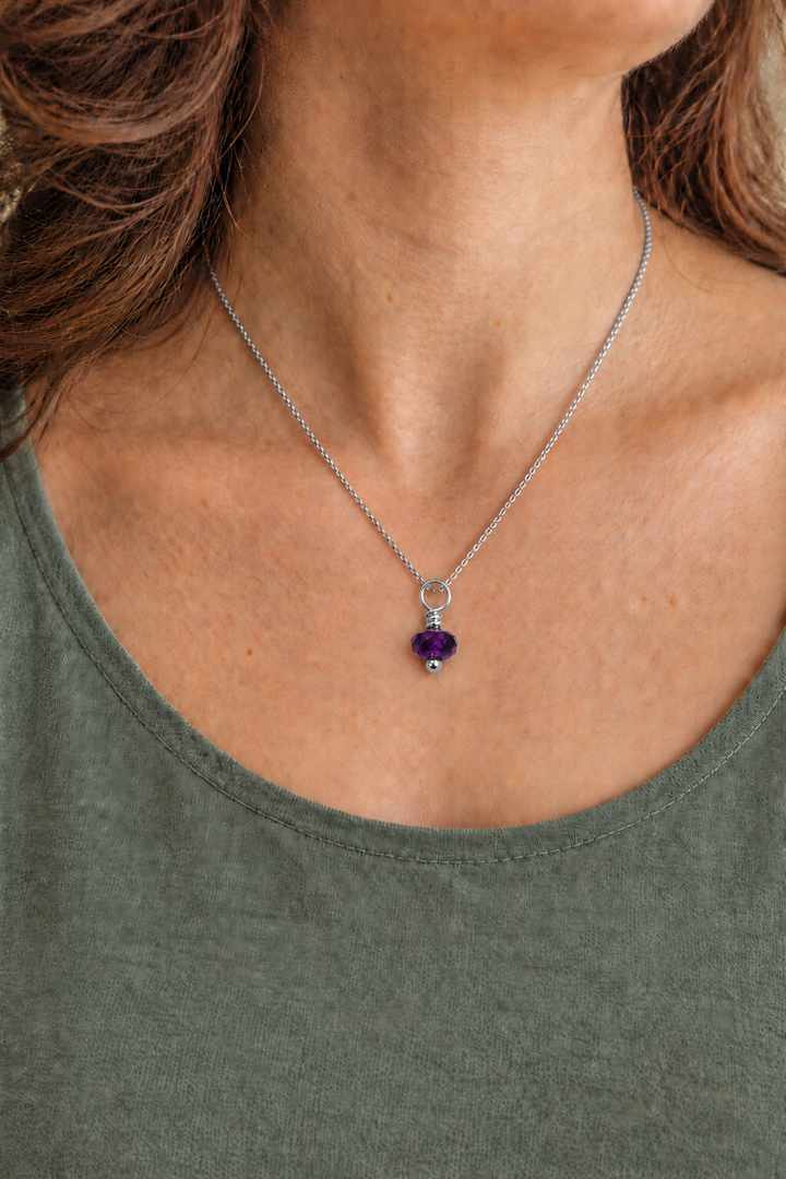 Amethyst Gemstone Drop Charm