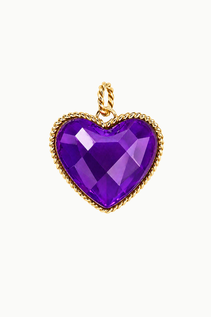 Amethyst Heart Charm