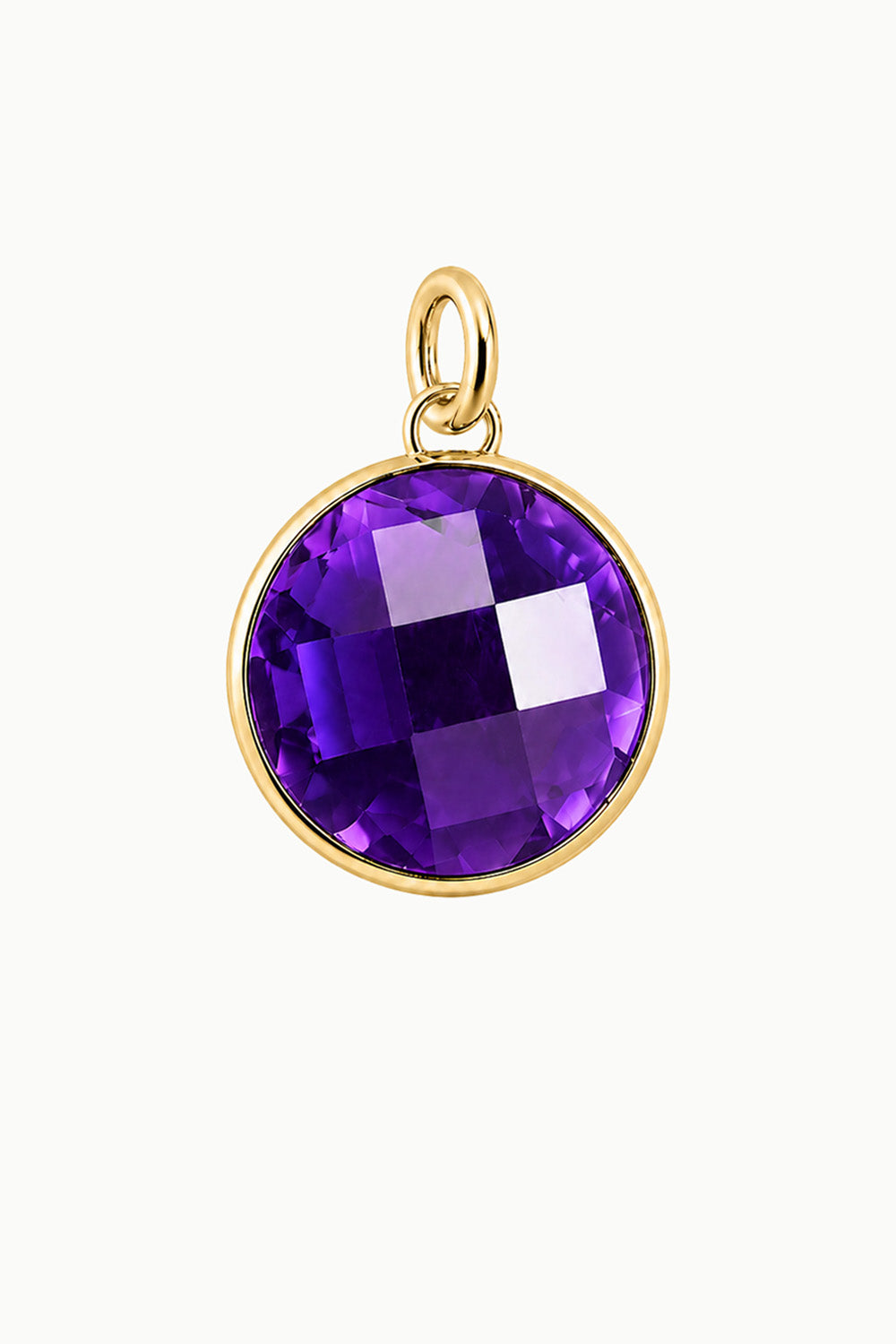 Amethyst Round Disk Charm
