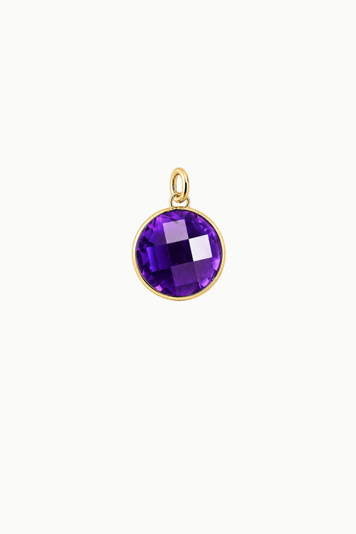 Amethyst Round Disk Charm