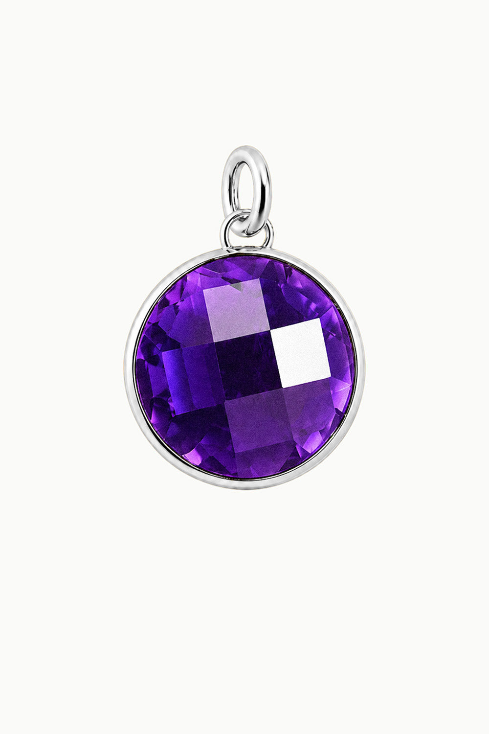 Amethyst Round Disk Charm