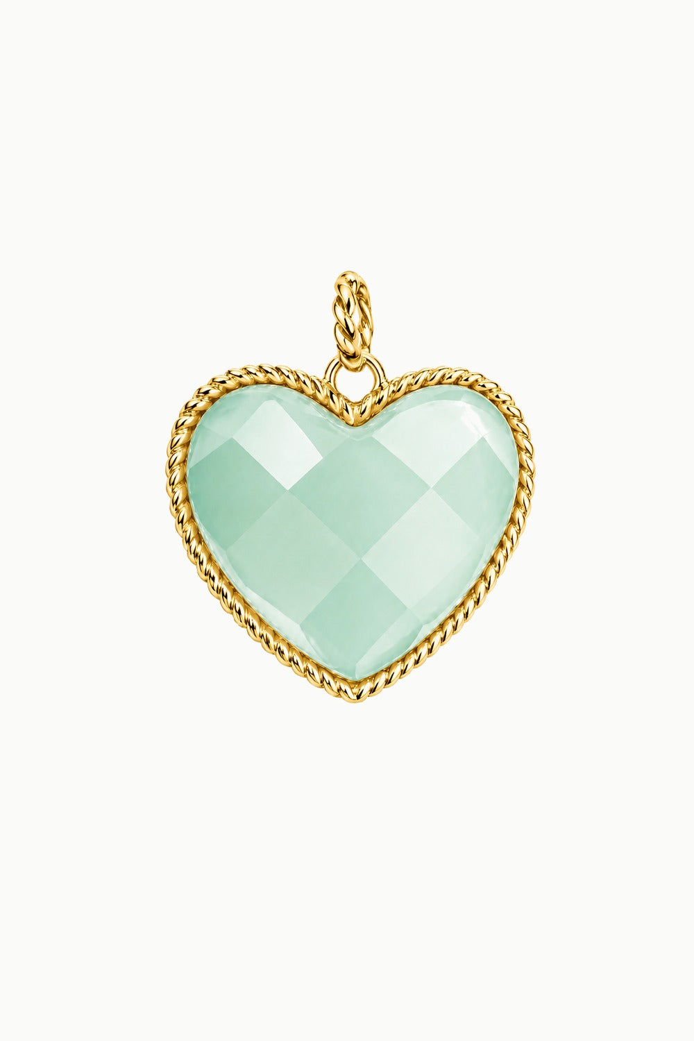 Aqua Chalcedony Heart Charm