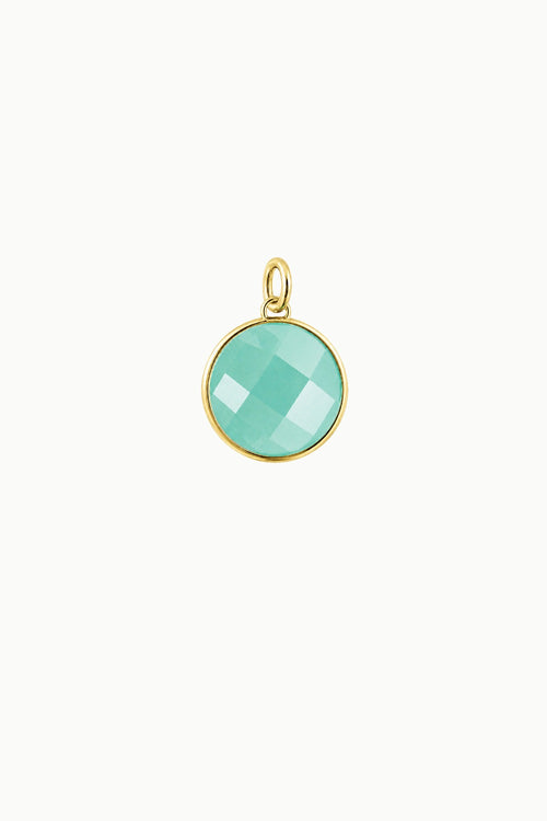 Aqua Chalcedony Round Disk Charm