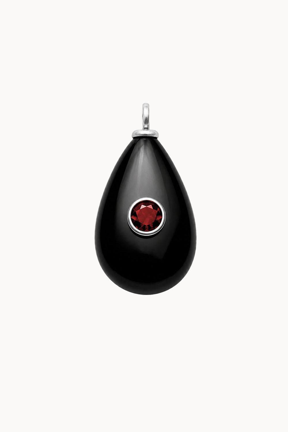 Black Onyx &amp; Garnet Gemstone Pendant