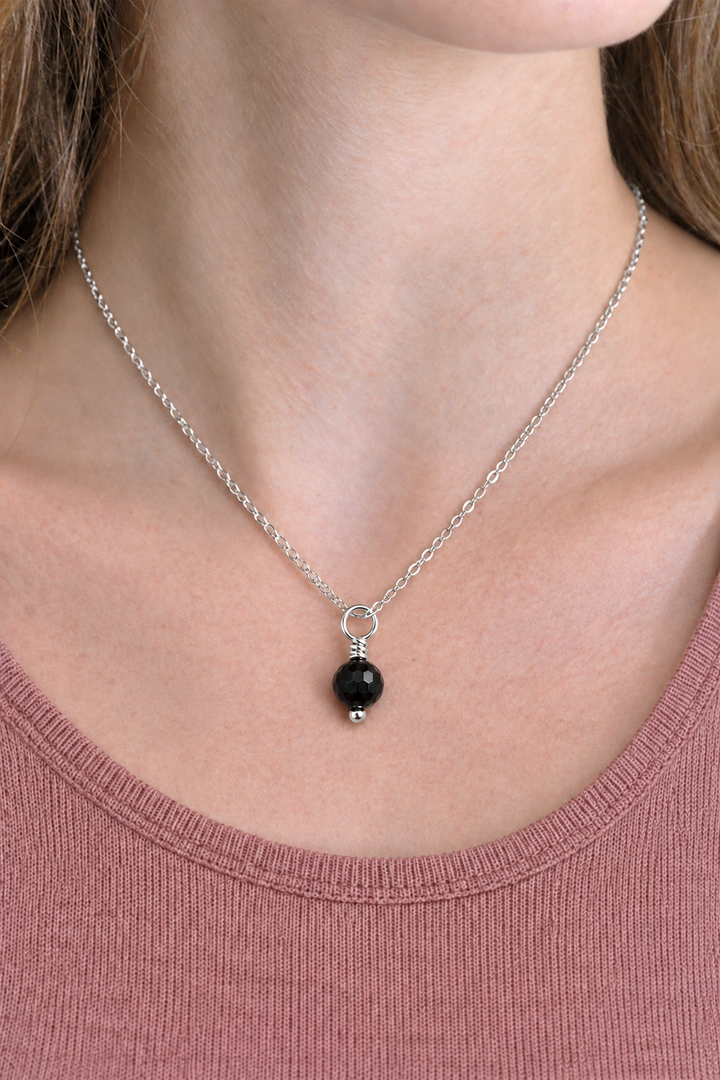 Black Onyx Gemstone Drop Charm