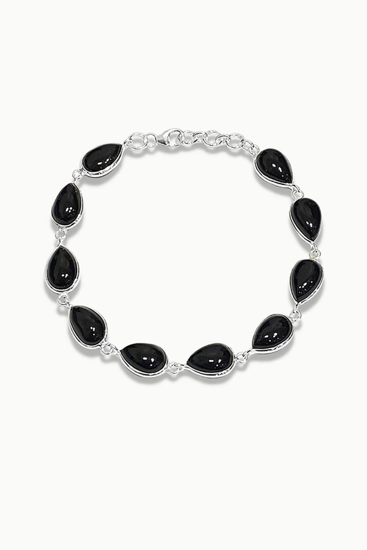 Sivalya Black Onyx Silver Bracelet - Dew Drops