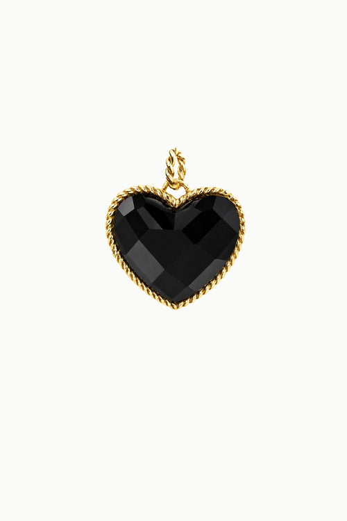 Black Onyx Heart Charm