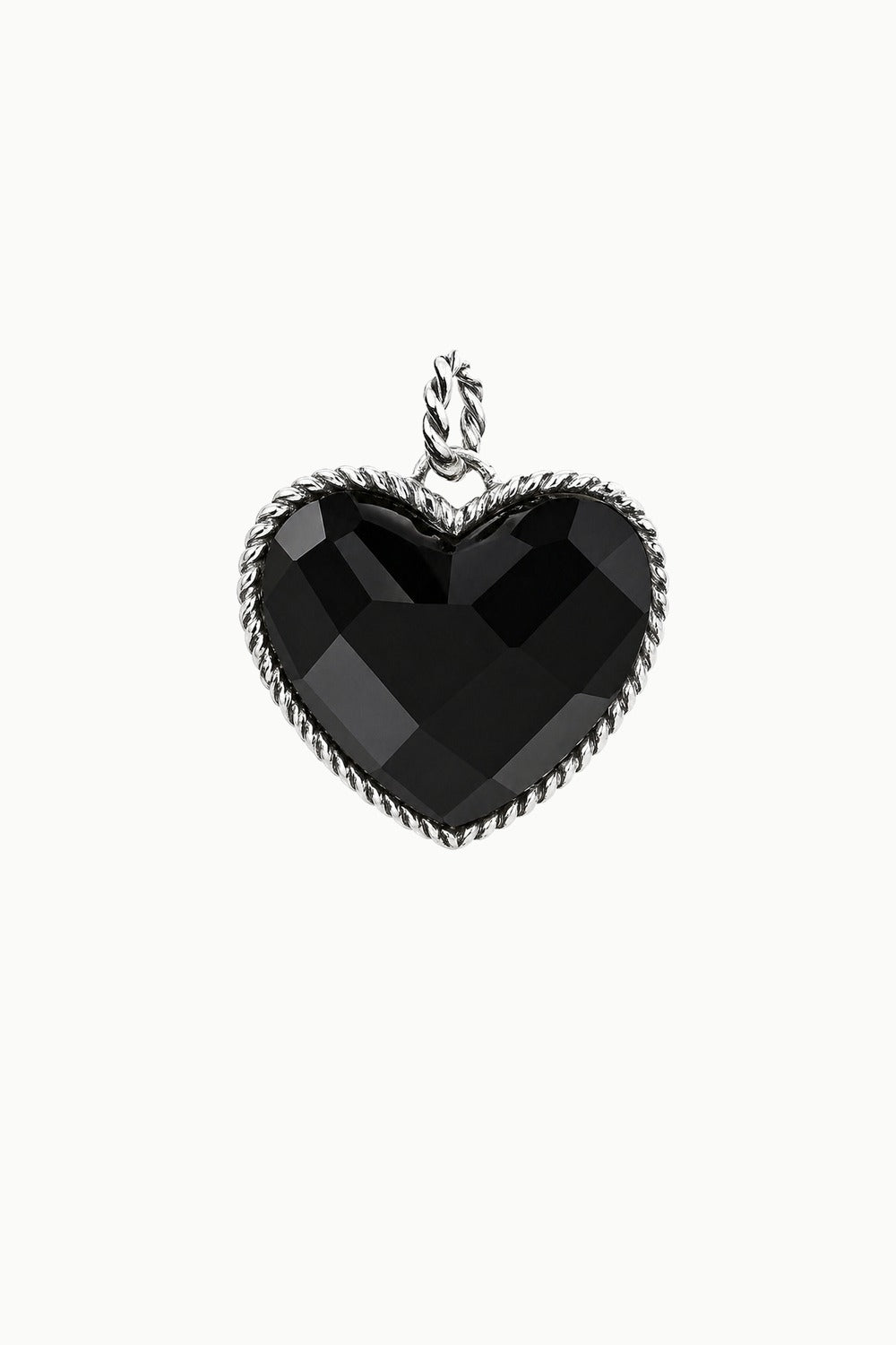 Black Onyx Heart Charm