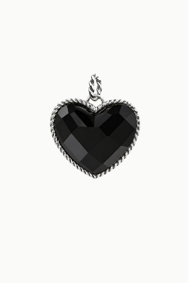 Black Onyx Heart Charm