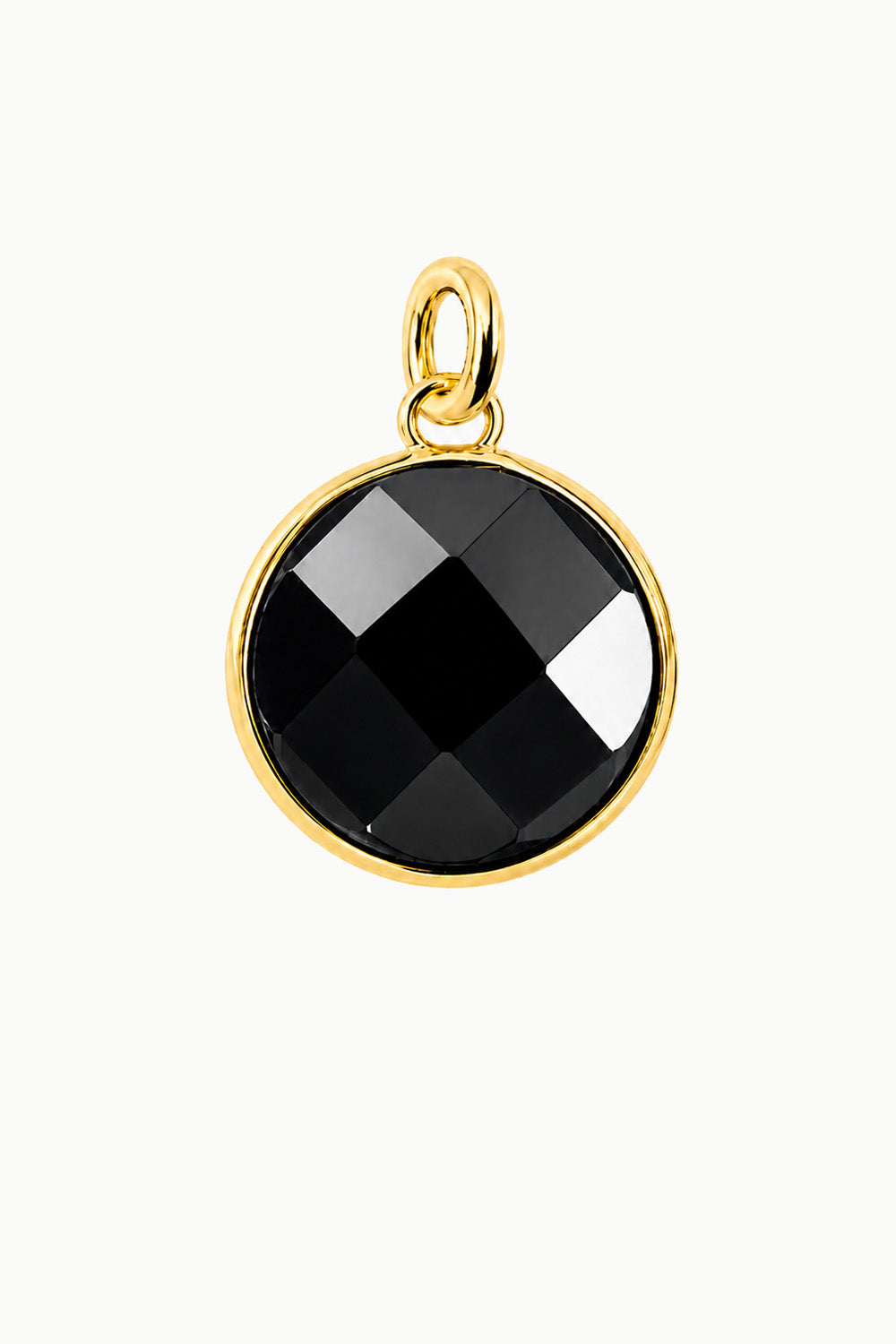Black Onyx Round Disk Charm