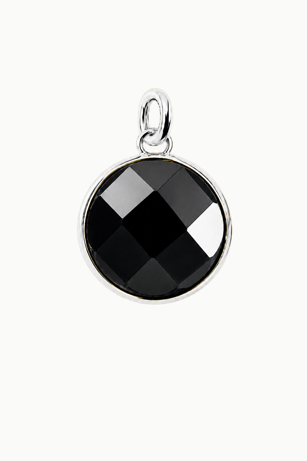 Black Onyx Round Disk Charm
