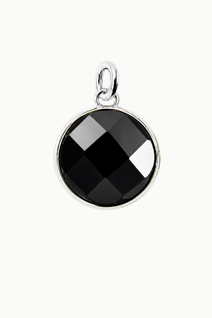 Black Onyx Round Disk Charm