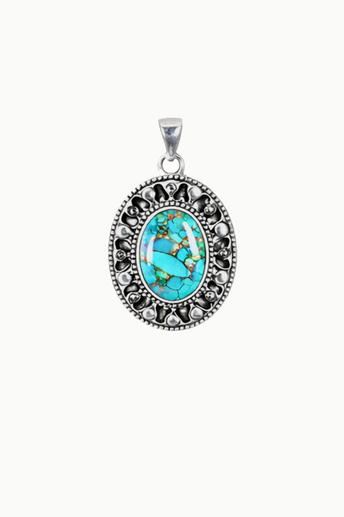 Celeste Turquoise Statement Pendant, Sterling Silver