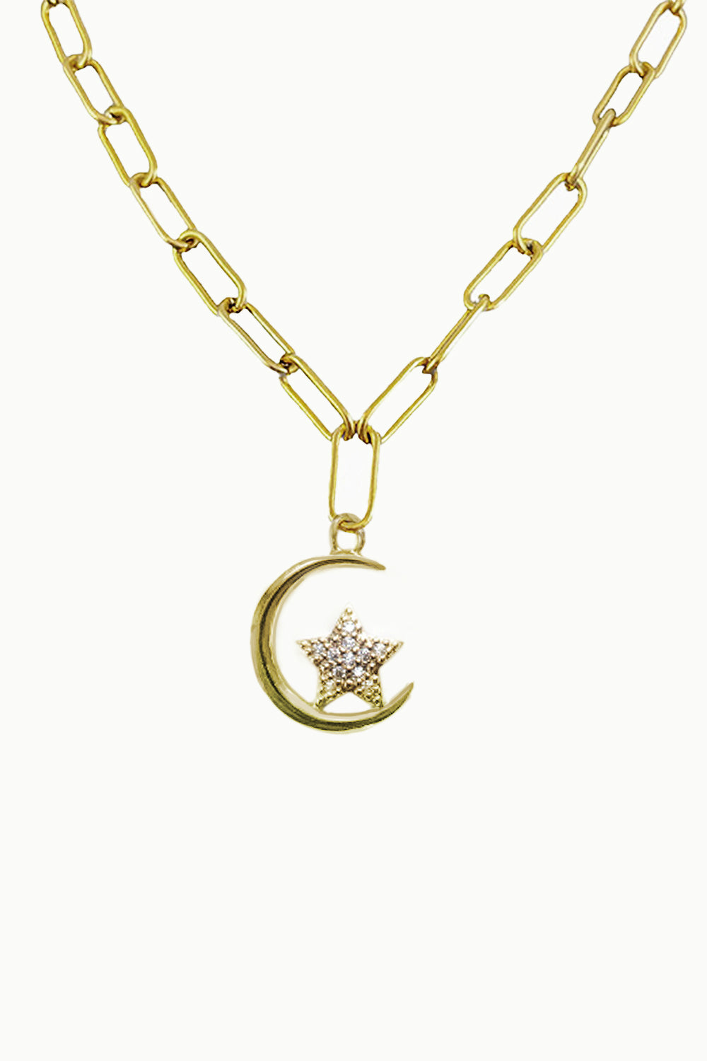Sivalya Crescent Moon and Star Amulet Necklace