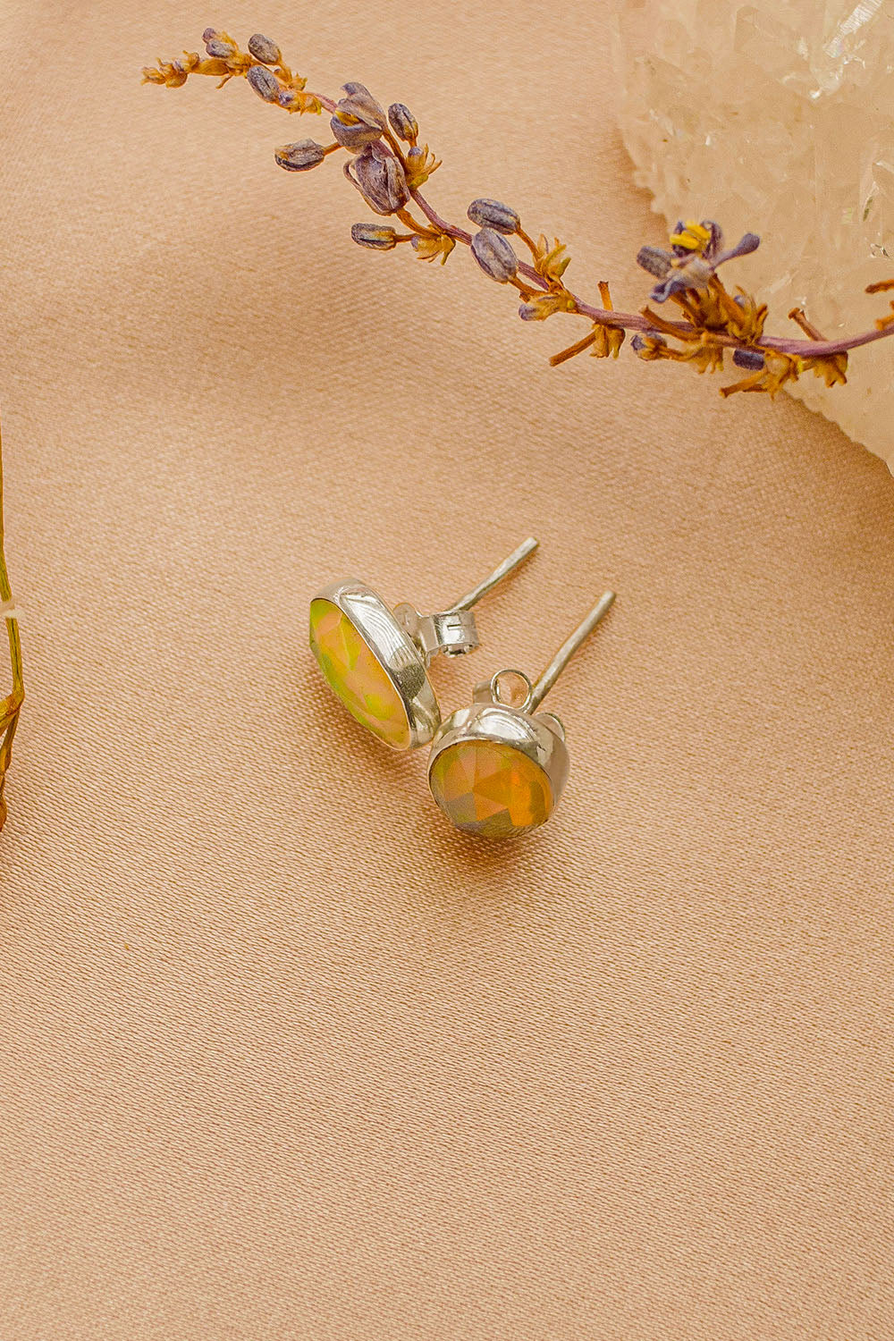 Sivalya Fire Opal Studs Post Earrings