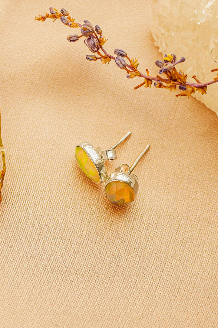 Sivalya Fire Opal Studs Post Earrings