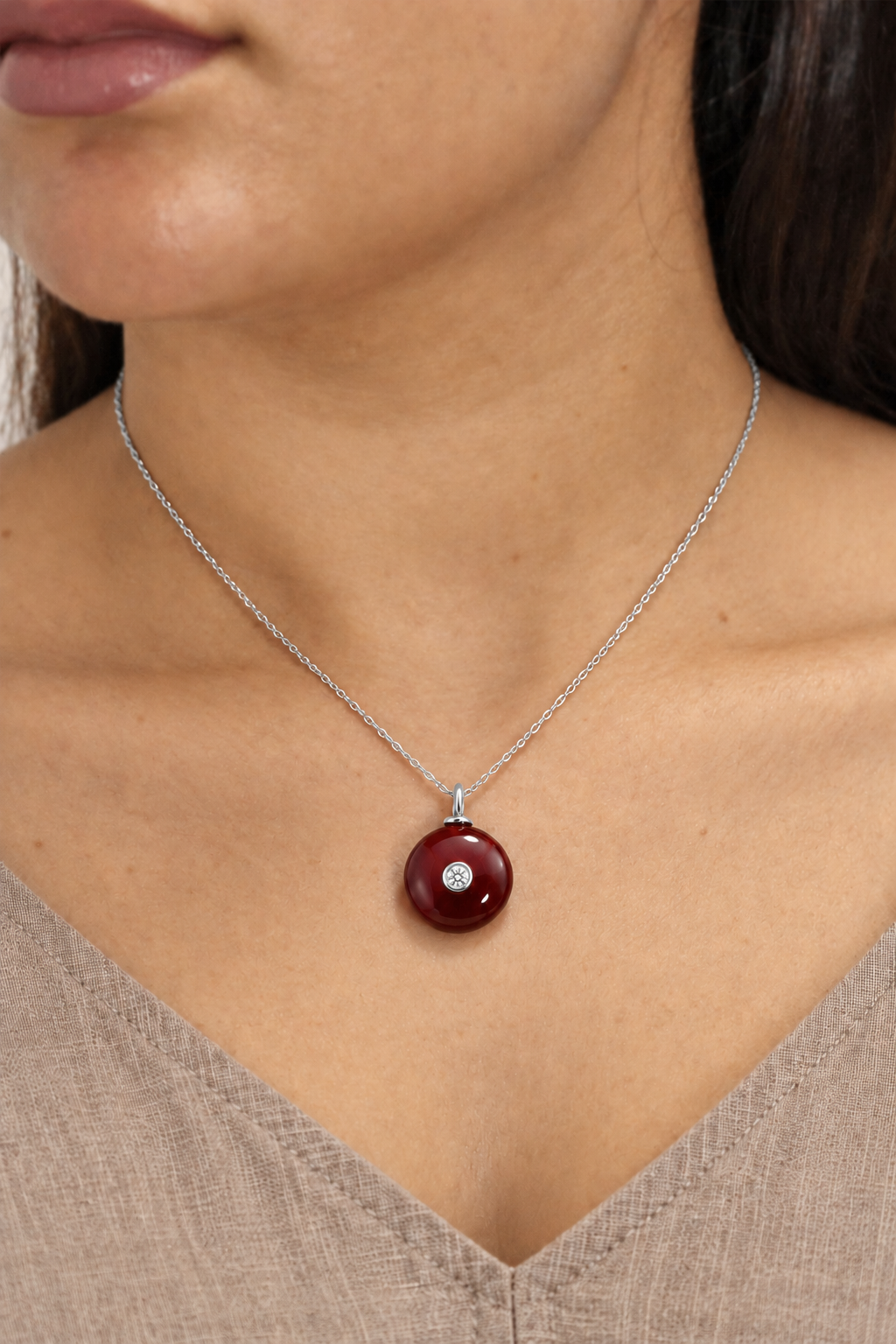 Garnet &amp; Zircon Gemstone Pendant