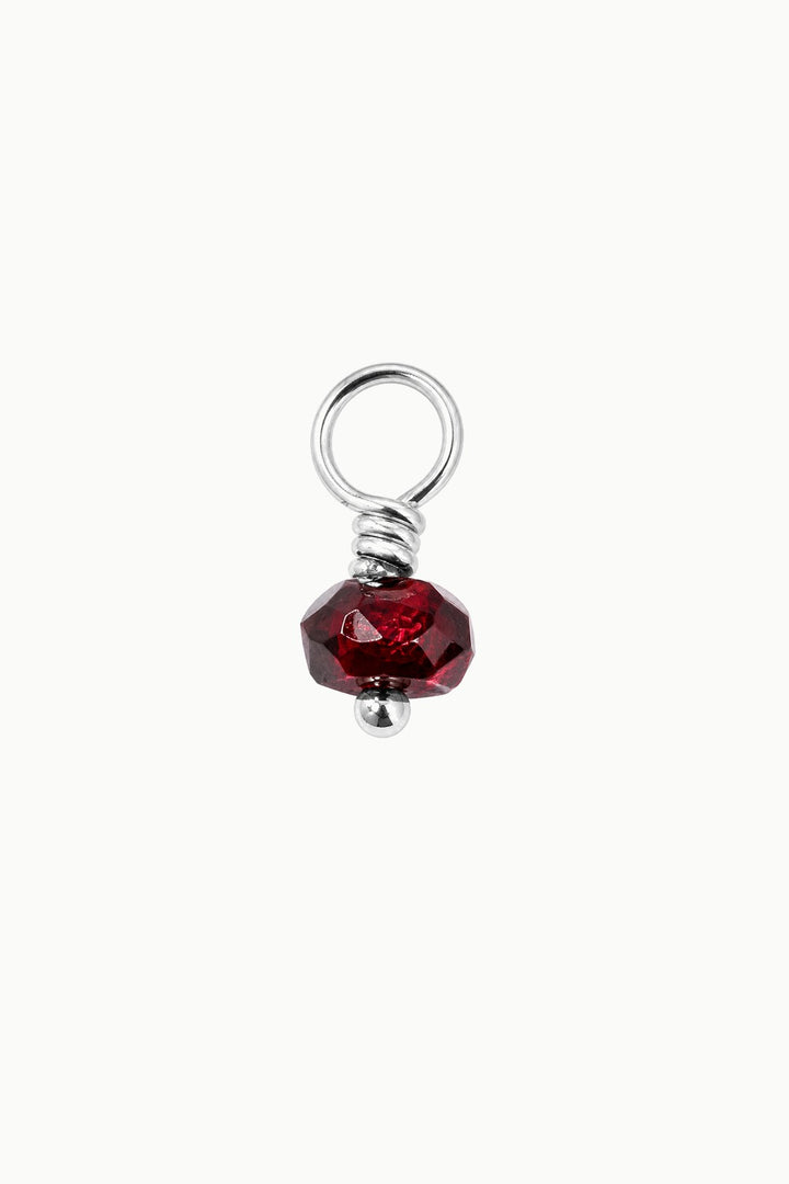 Garnet Gemstone Drop Charm