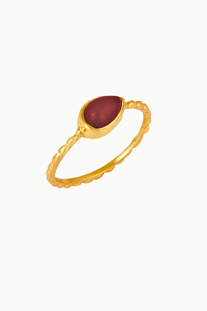 Garnet 14k Gold Vermeil Pinky Ring | Sivalya