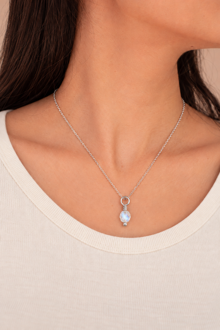 Gemstone Drop Charm, Mist