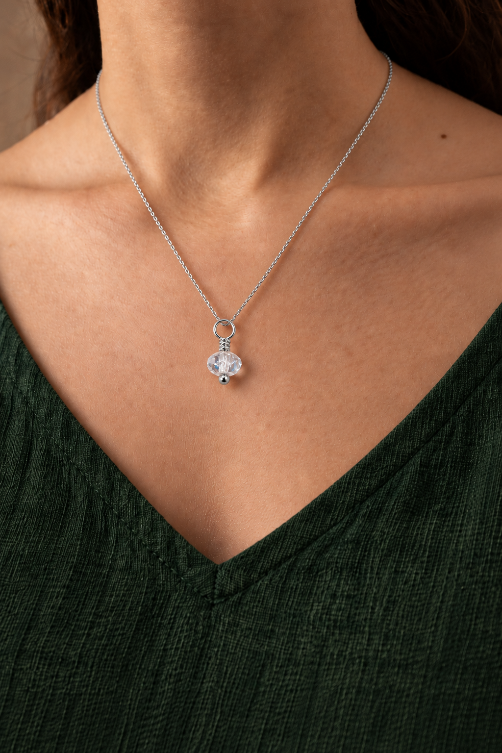 Gemstone Drop Charm, Mist