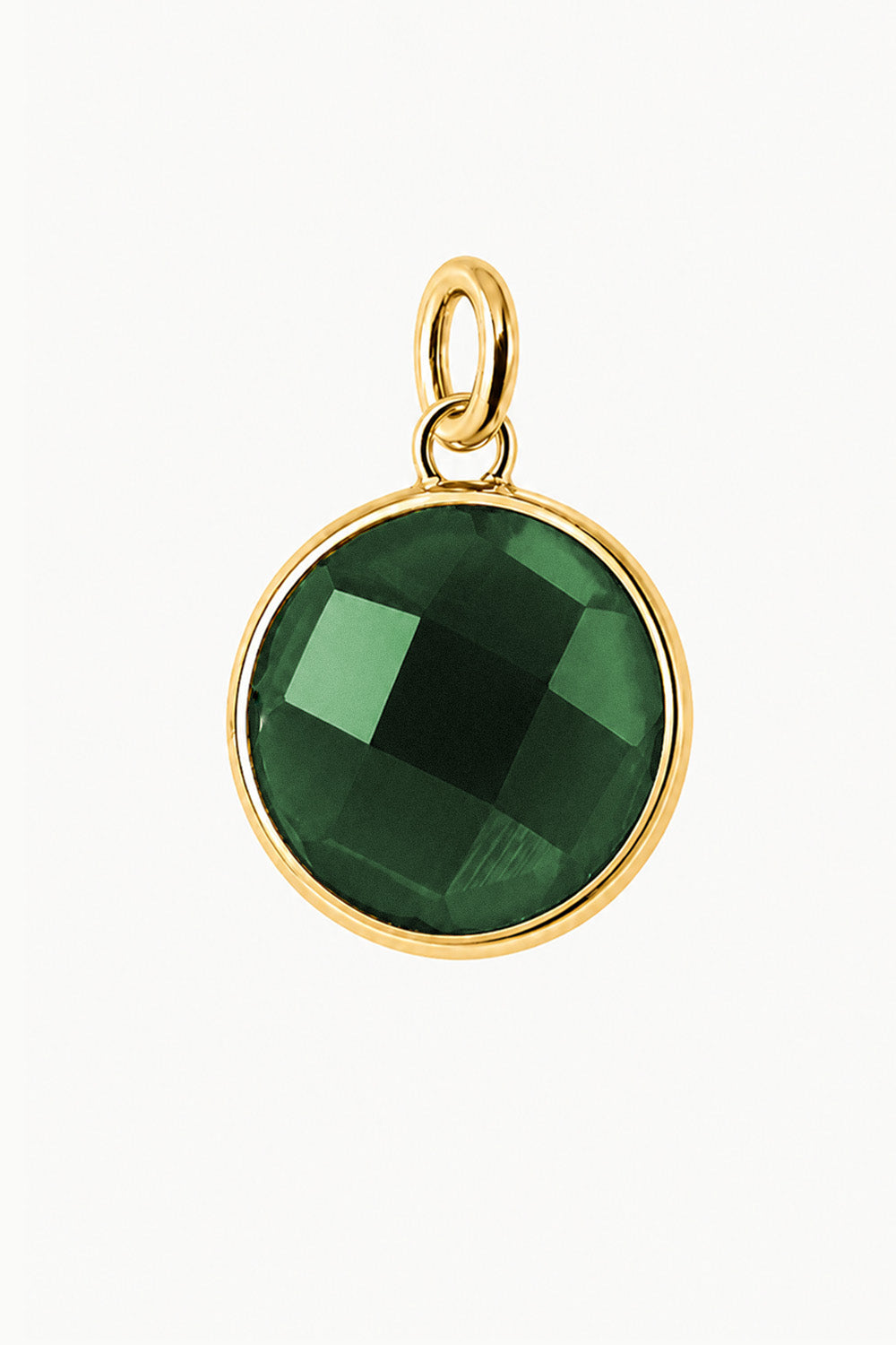 Emerald Round Disk Charm