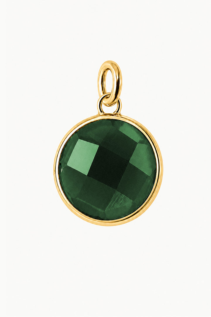 Emerald Round Disk Charm