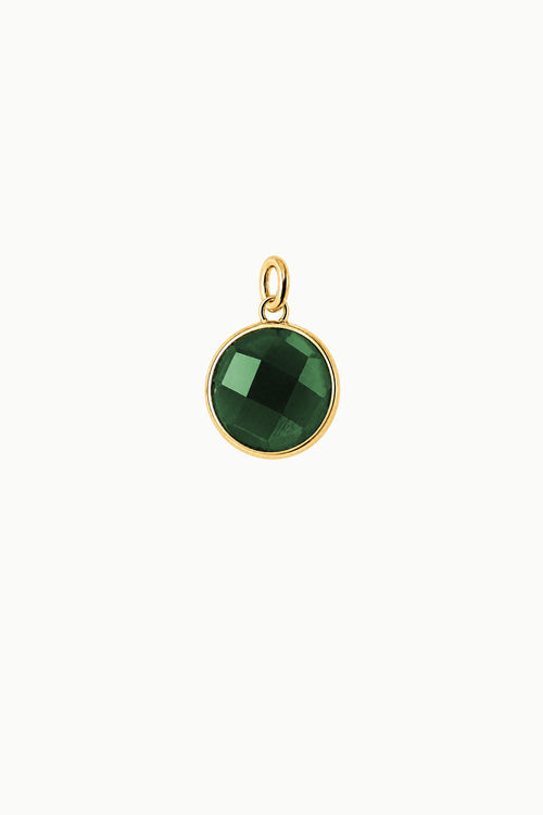 Emerald Round Disk Charm