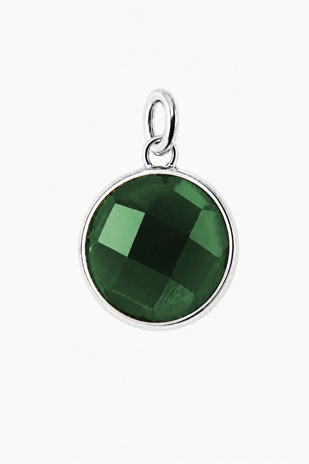 Emerald Round Disk Charm