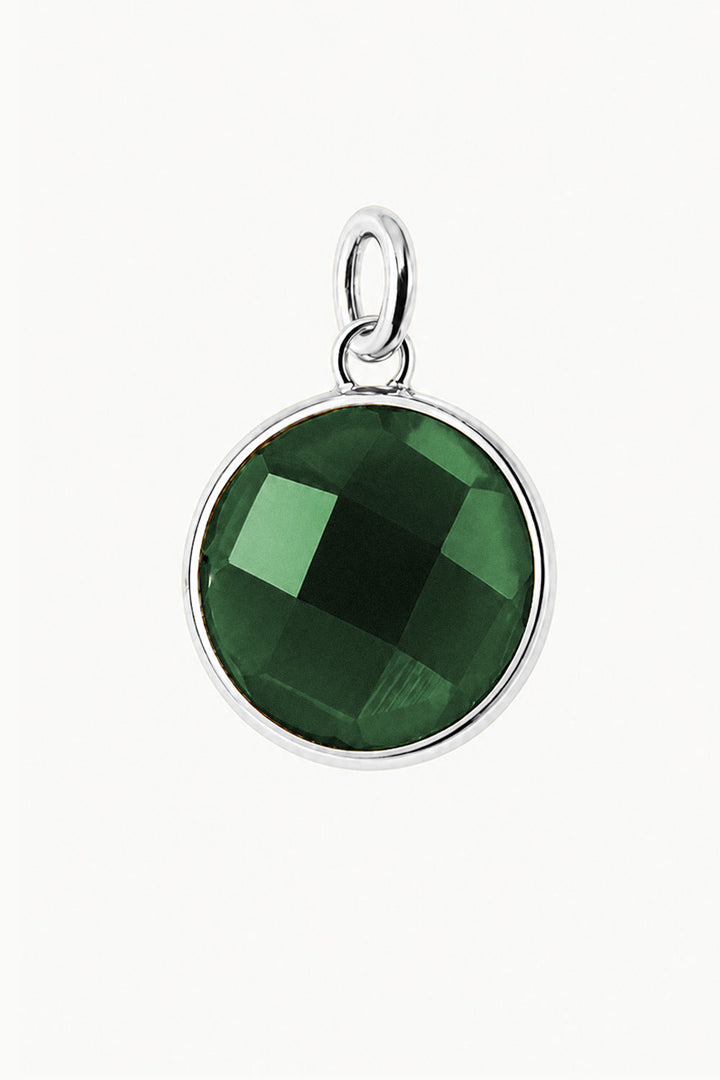 Emerald Round Disk Charm