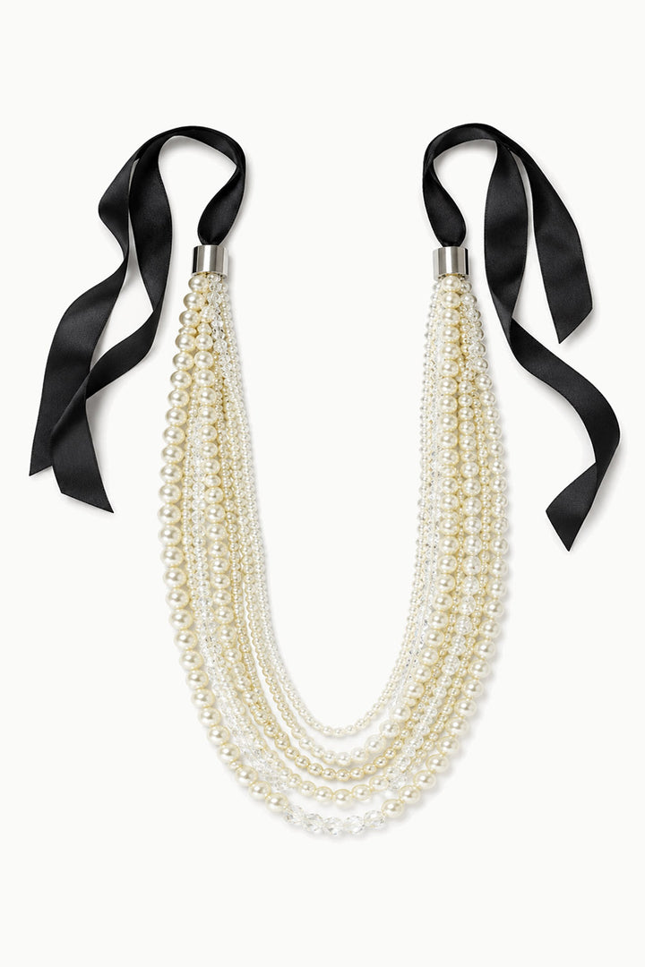 Hamptons Pearl Ribbon Necklace