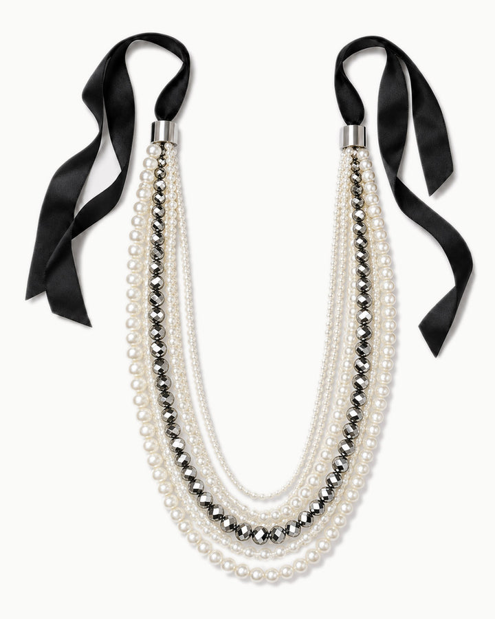 Hamptons Pearl Ribbon Necklace