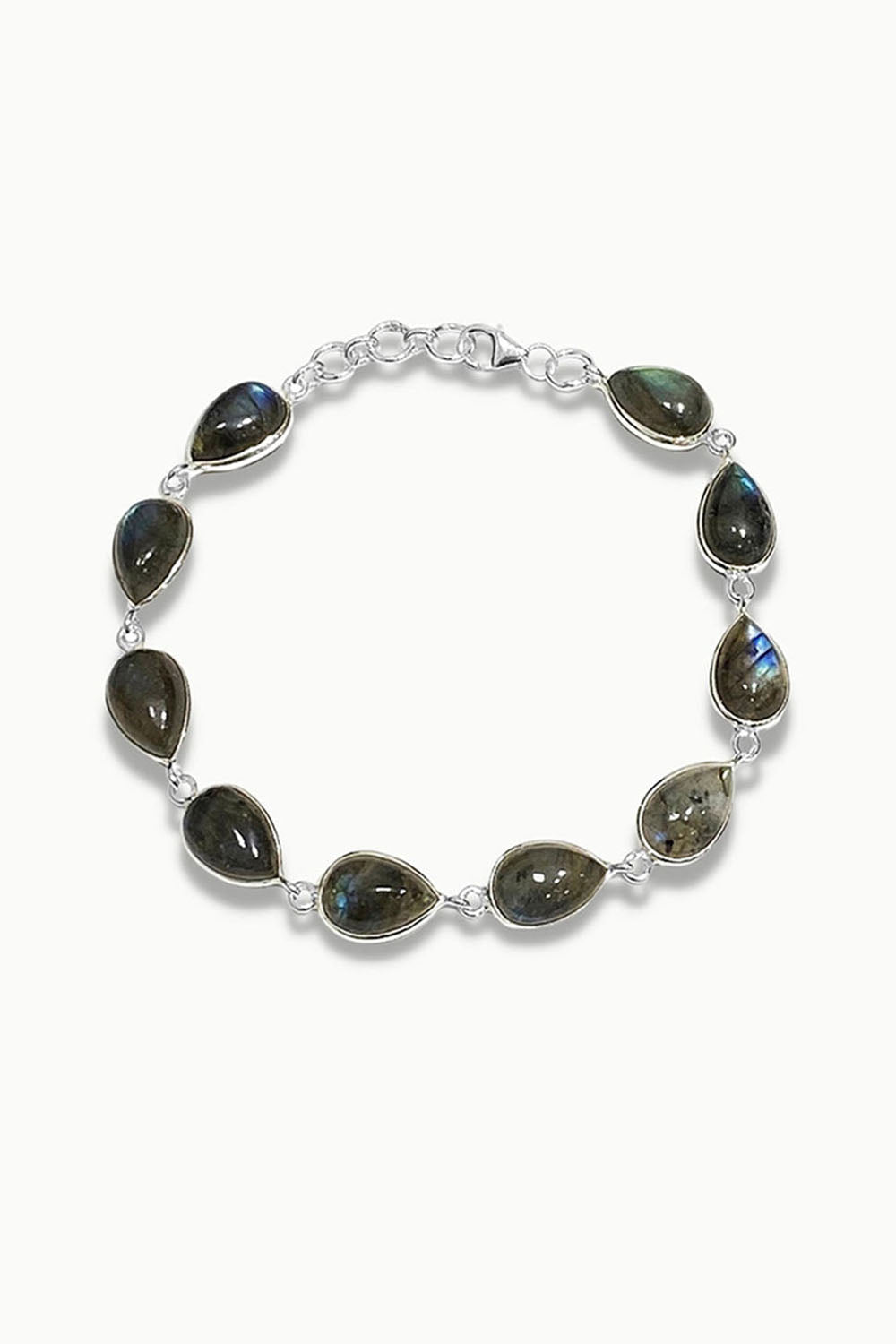 Labradorite Silver Bracelet - Dew Drops