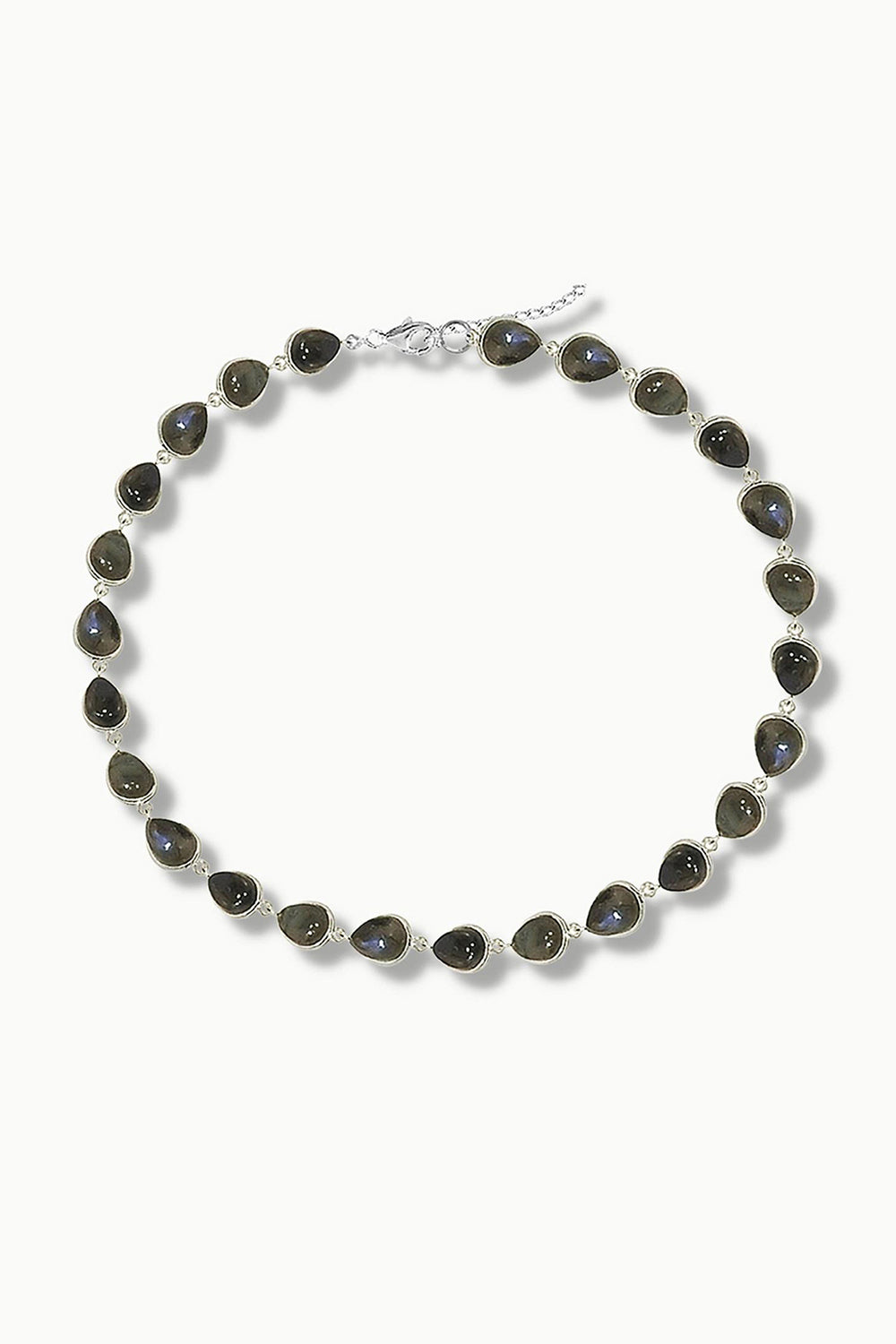 Labradorite Silver Necklace - Dew Drops