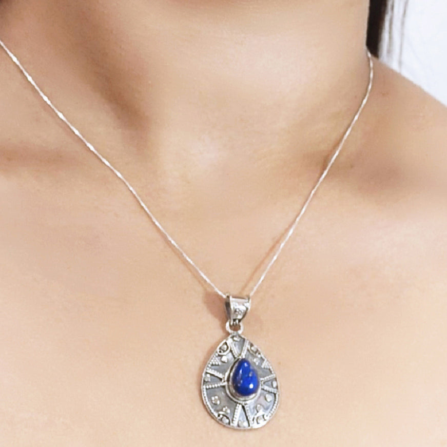 Sivalya Sterling Silver Gemstone Necklace - Desert Muse