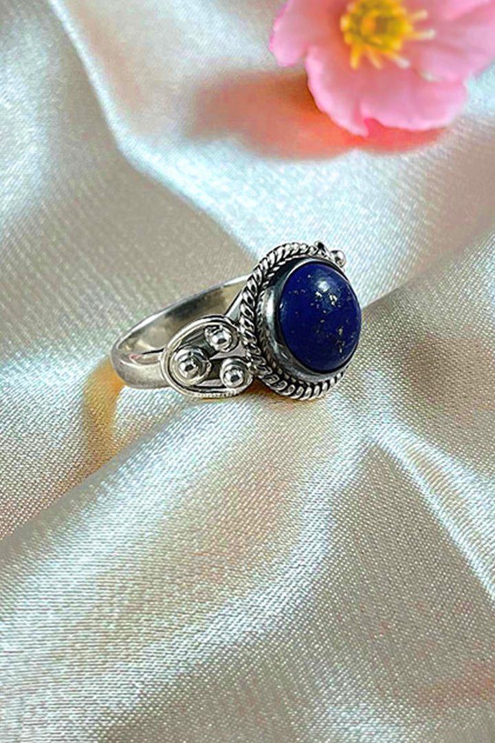 Sivalya Lapis Lazuli Sterling Silver Ring - Divya
