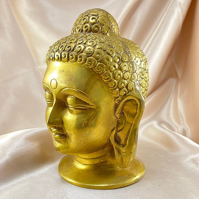 Sivalya Large Buddha Head Meditation Brass Statue