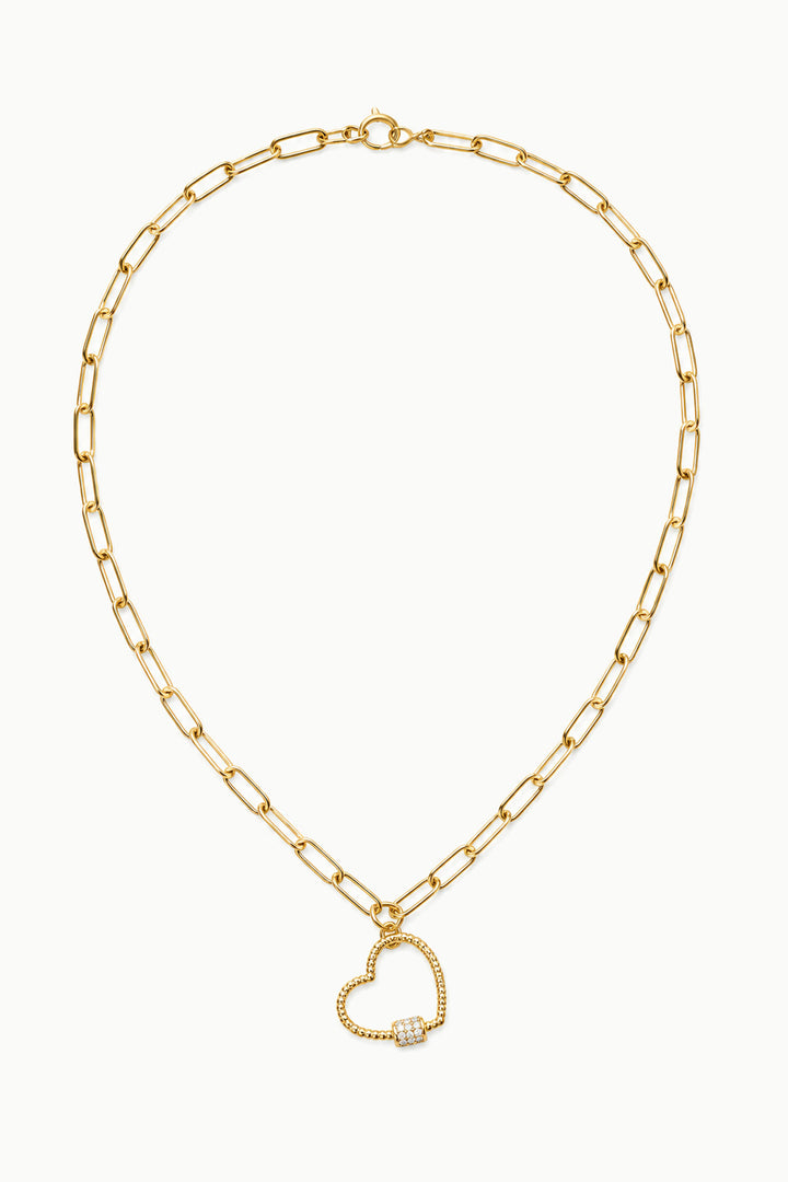 Lovelock Heart Charm Holder Necklace