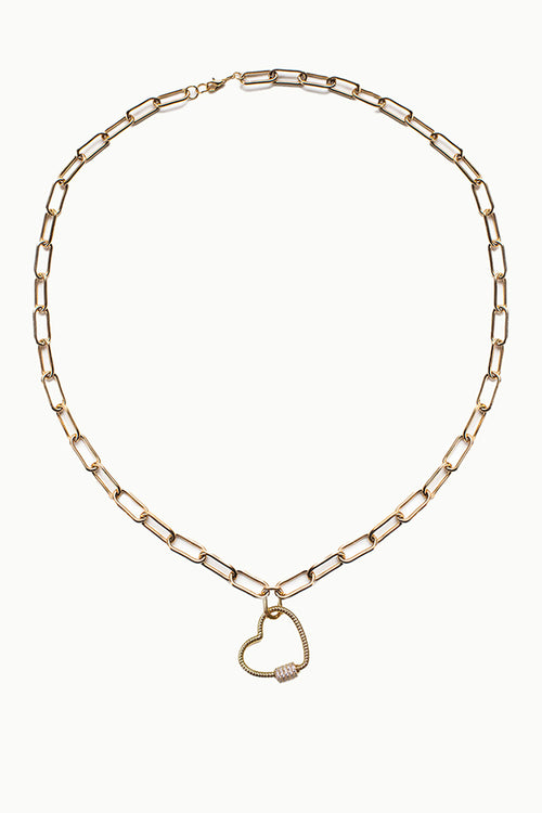 Lovelock Heart Charm Holder Necklace