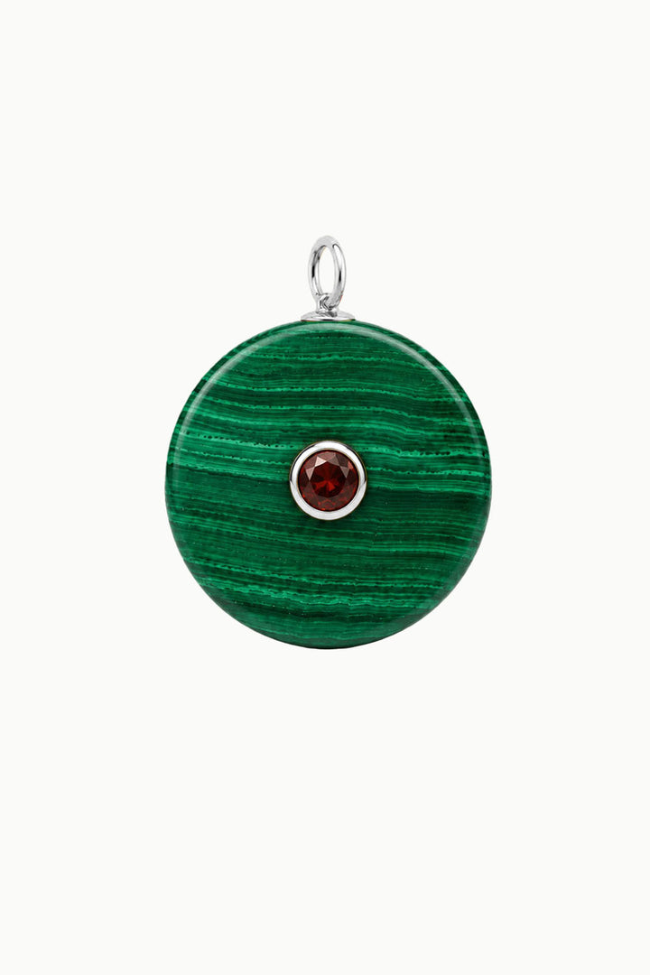 Malachite &amp; Garnet Gemstone Pendant