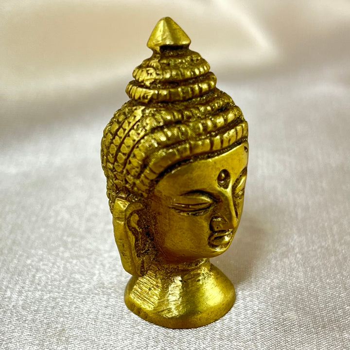 Sivalya Mini Buddha Head Brass Statue