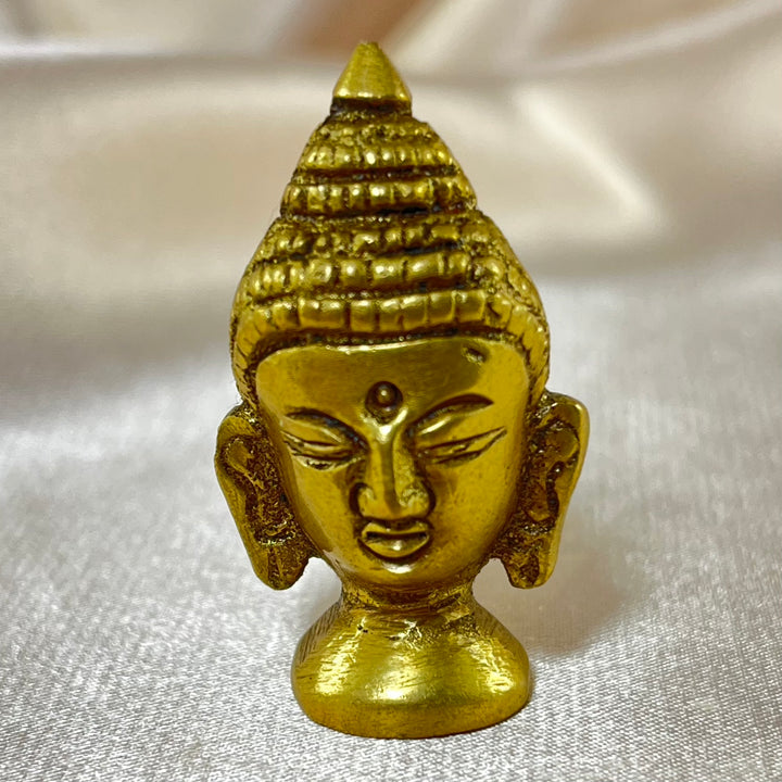 Sivalya Mini Buddha Head Brass Statue