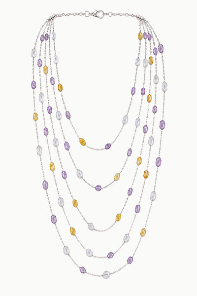 Celestial Layered Necklace, Sterling Silver