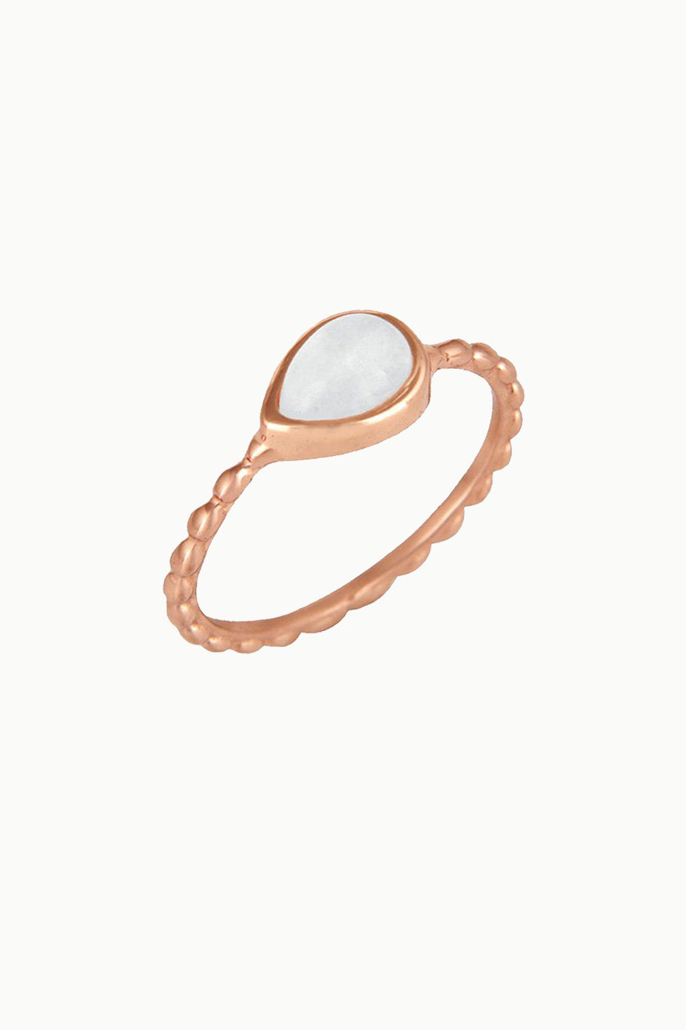 Moonstone Pinky Ring in Rose Gold Vermeil