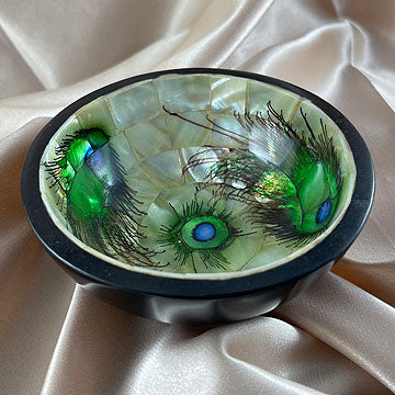 Peacock Feather MOP Altar Bowl