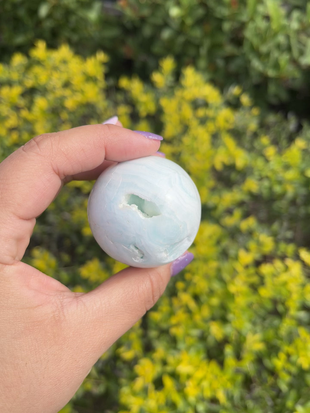 Blue Aragonite Sphere #2